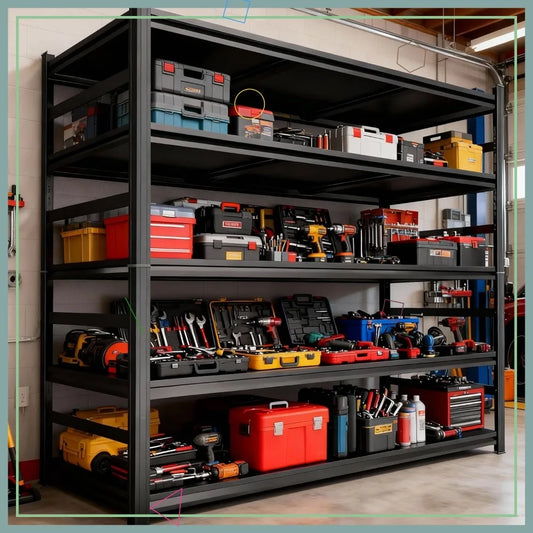 Heavy Duty Garage Shelving System With 5 Tier Adjustable Racks
