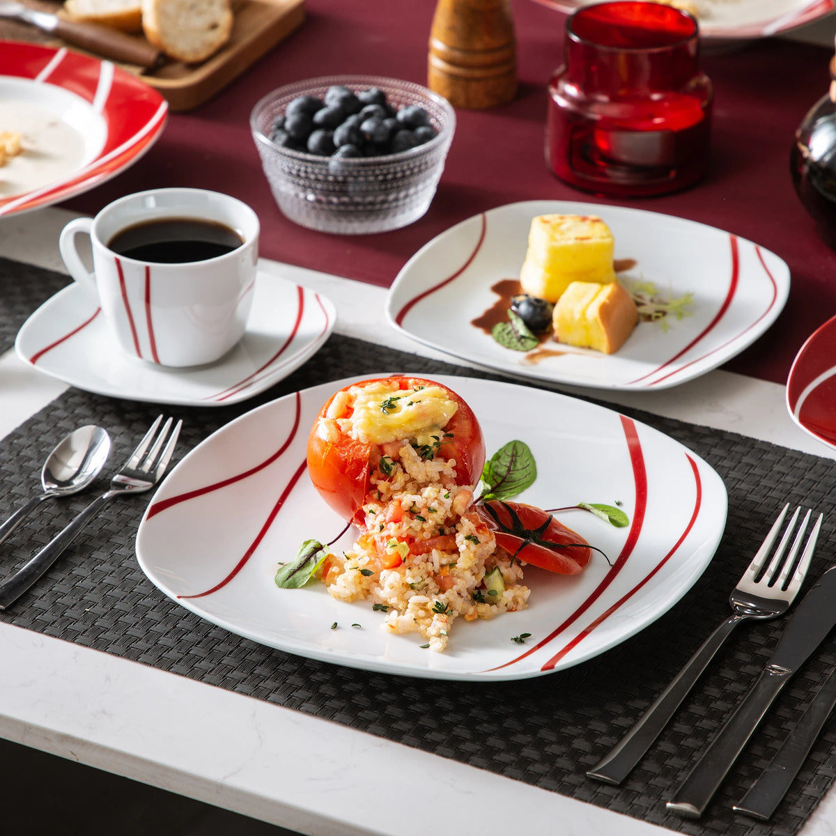 MALACASA Felisa Porcelain Dinnerware Set With Cups And Plates